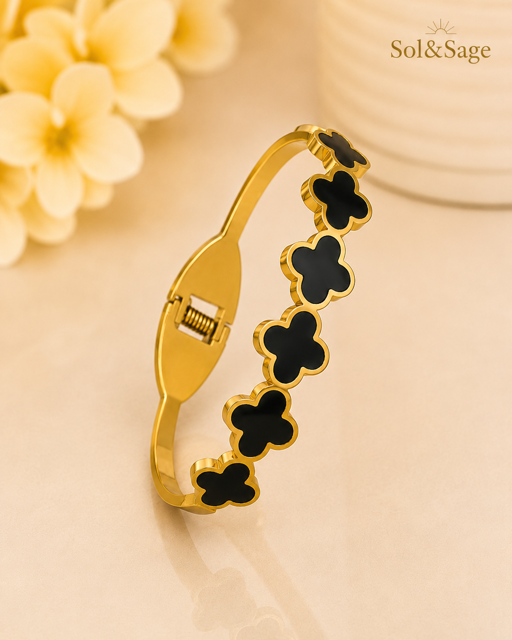 Black Clover Cuff Bracelet