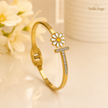 Daisy & Crystal Open Cuff Bracelet