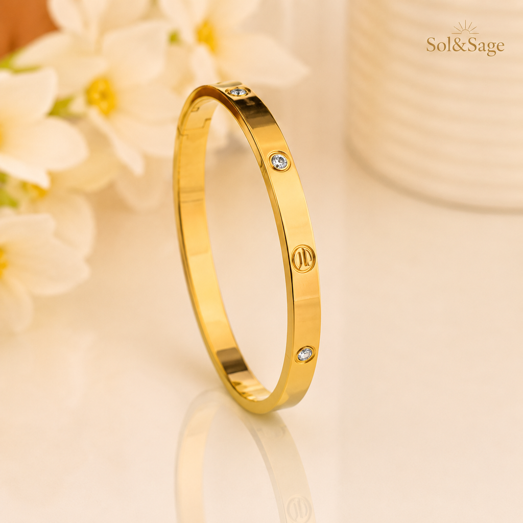 Screw Motif Crystal Bracelet