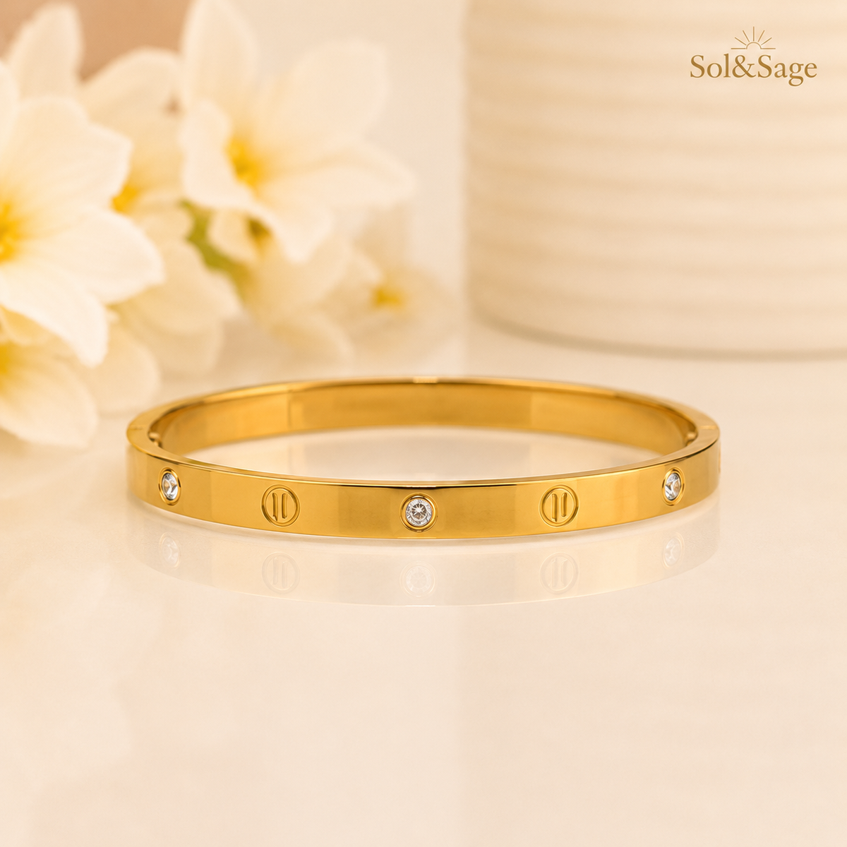 Screw Motif Crystal Bracelet