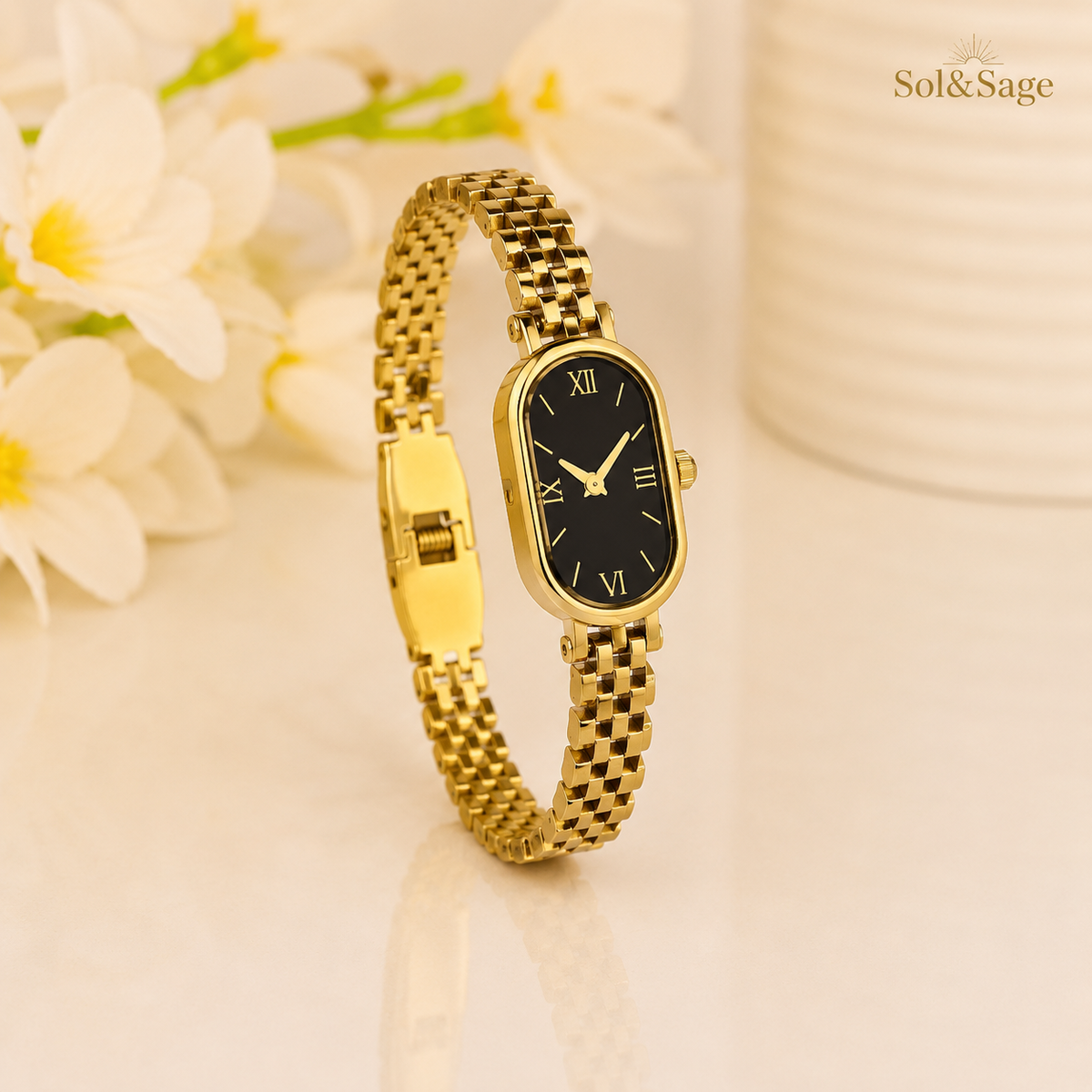 Roman Dial Cuff Bracelet