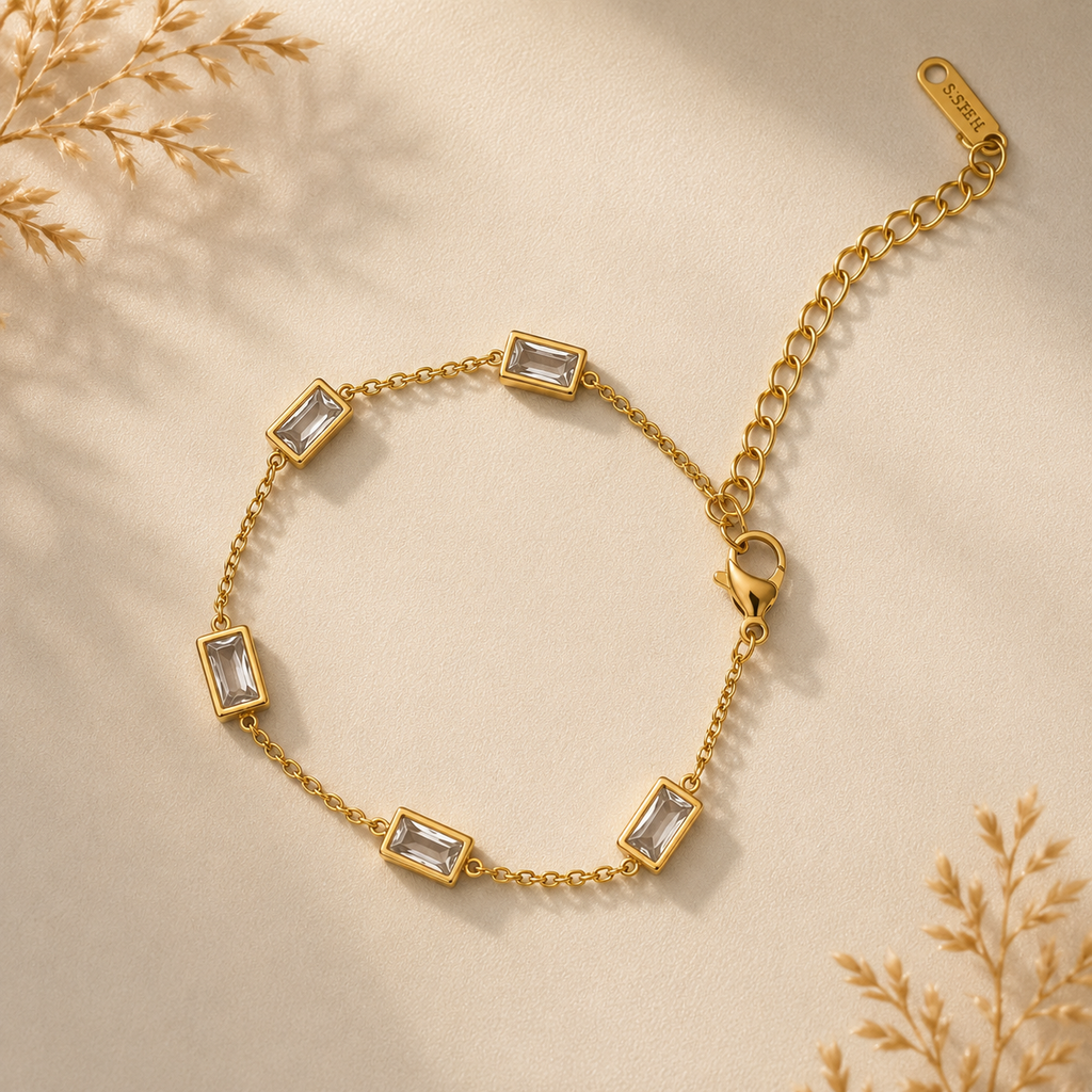 Baguette Crystal Link Bracelet
