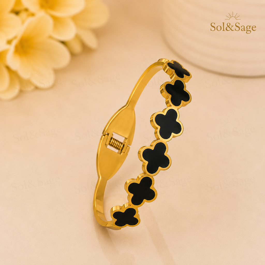 Black Clover Cuff Bracelet