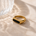 Minimal Black Onyx Signet Ring