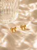 Minimal Gold Bow Stud Earrings –Sol&Sage