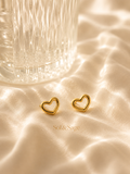 Open Heart Gold Stud Earrings –Sol&Sage